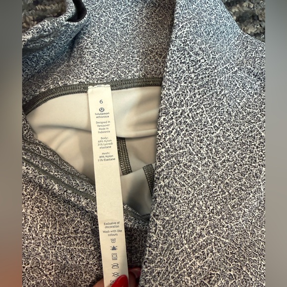 Lululemon Train Times Crop 17" Size 6 Black Mesh White Full-onLuxtreme ALO Vuori - Picture 8 of 13